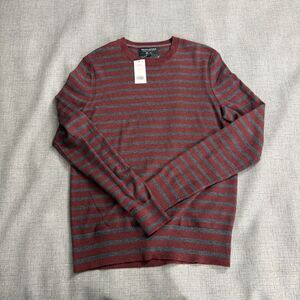Banana Republic Italian Merino Yarn By Baruffa Crew Neck Sweater Men's S Striped